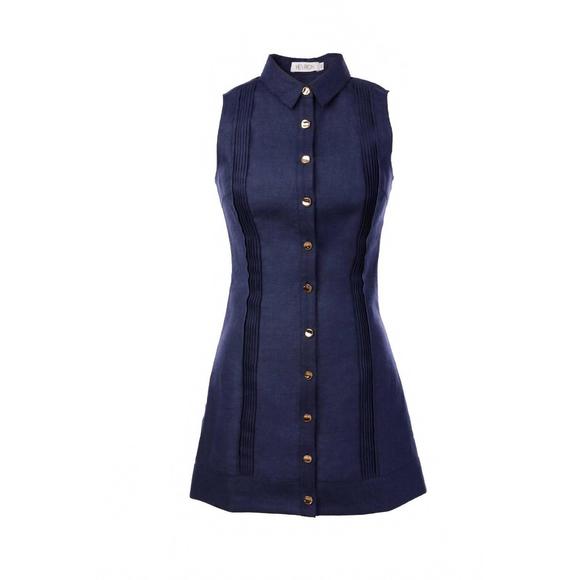 NEW HEVRON riva mini dress in indigo - Picture 3 of 3